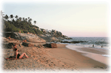 the sandy beach